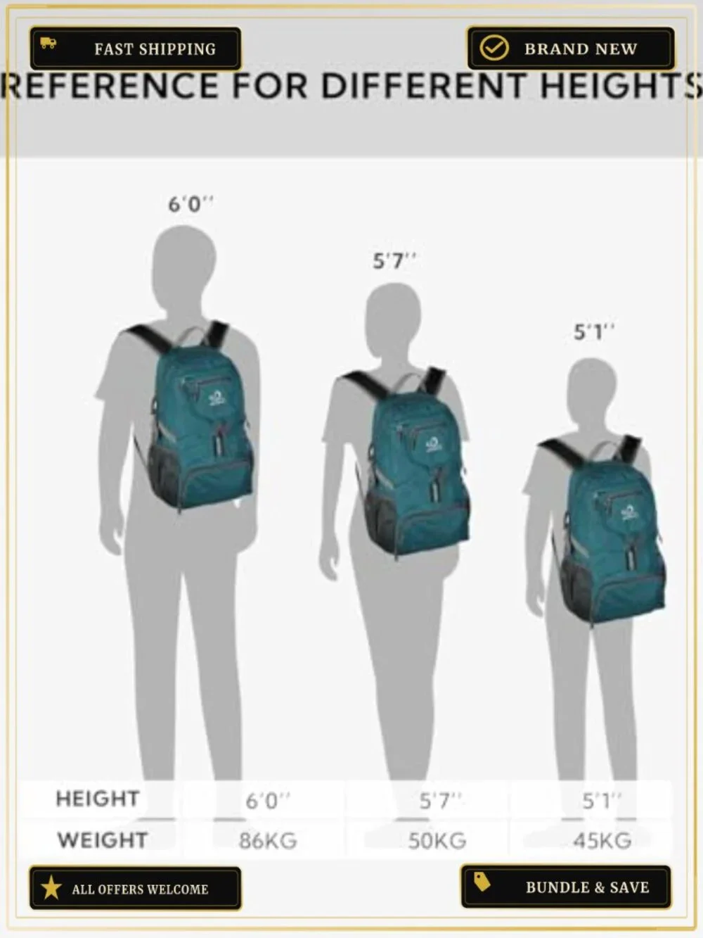 Foldable 20L Lightweight Daypack Hiking Travel Ultra-Light Packable Backpack